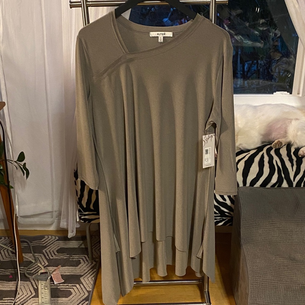 Sympli NEW Flounce Boomerang Tunic Melange Sand